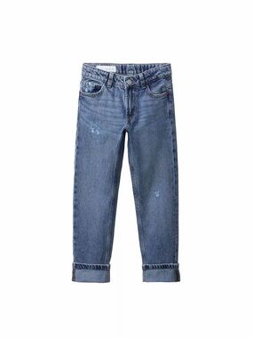 Zara Kids Boys Straight Leg Distressed Jeans | Size 6–7Y | Light Wash Denim